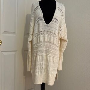 Free People Cream Knit Sweater
